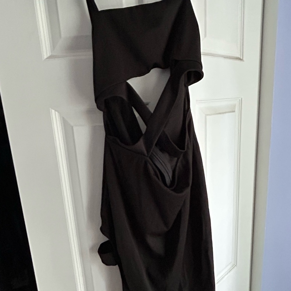 YOINS Black Cut Out Ruched Bodycon Dress